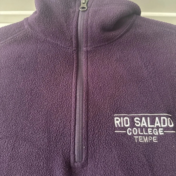 Rio Salado College Purple Fleece Pullover Quarter Zip MV Sport XS - Picture 3 of 11